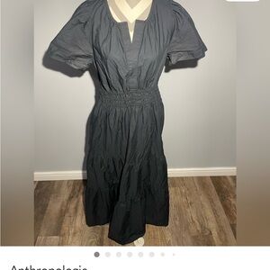 Anthropologie Slate Gray Midi Dress